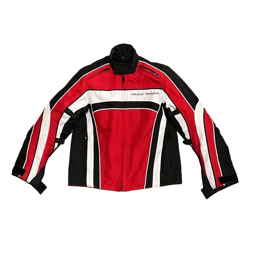 Frank Thomas Aqua-Dry Youth Motorcycle Jacket LXS Waterproof Armored‎ Red/Black